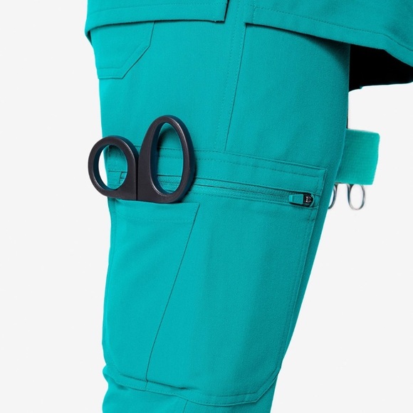 Figs Teal Yola Scrub Pants - Picture 2 of 5